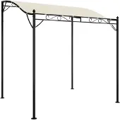 Syfax Tettoia Crema 2x2,3 m 180 g/m² Tessuto e Acciaio