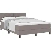 vidaXL Letto a molle con materasso Taupe 140 x 200 cm tessuto