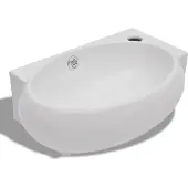 Syfax Lavello Vetroceramica con Foro Rubinetto e Troppo Pieno Bianco