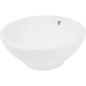 LuxeBath Lavabo Lavabo da appoggio, rotondo, Ø 42x17 cm, bianco, Vetroceramica