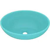 Syfax Lavandino Lusso Ovale Verde Chiaro Opaco 40x33 cm in Vetroceramica