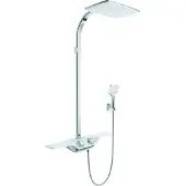 Kludi COCKPIT Discovery Thermostat Dual Shower System, avec tablette, blanc/chrome, 8020091-00, 8020091-00