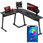 Huzaro Scrivania angolare da gioco Hero 6.0 RGB LED nero, finitura in carbonio