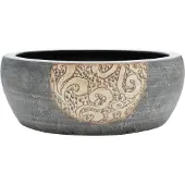 Syfax Lavabo da Appoggio Nero e Marrone Rotondo Φ41x14 cm Vetroceramica