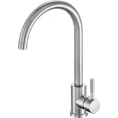 TRIZERATOP Miscelatore per lavello, rubinetto da cucina Steely, cromo, 360°, 37 cm