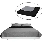 vidaXL BEDSPREAD DOPF -SANDEL 170x210 cm Schwarz grau