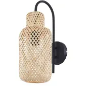 LINDBY Applique Venora, altezza 43 cm, nero, legno, bambù