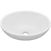 Syfax Lavandino Lusso Ovale Bianco Opaco 40x33 cm in Vetroceramica