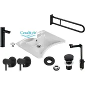 Domotechnika Set di lavabi accessibili ai disabili 7in1 черный