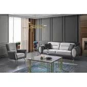 AEA Polstersofa Garnitur Sofagarnitur Dreisitzer Sessel Stoff Sofa Grau sofas