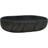 Syfax Lavabo da Appoggio Nero Ovale 59x40x14 cm Vetroceramica