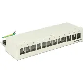 DeLOCK Keystone Desktop Patchpanel 12 Port grau