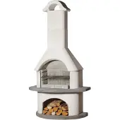 Buschbeck Barbecue da giardino camino Verona bianco-antracite 90005.000