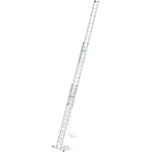MUNK Günzburger Steigtechnik Aluminium-Seilzugleiter 3-teilig mit Standard-Traverse 3x16 Sprossen