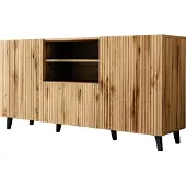 Mirjan 24 Cassettiera combinata di design HAER 1 - rovere wotan / nero