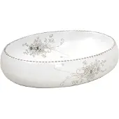 Syfax Lavabo da Appoggio Bianco Ovale 59x40x15 cm Vetroceramica