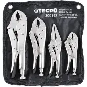 TECPO Set di pinze a morsetto , composto da 4 pezzi, realizzate in acciaio speciale, robuste, con elevata forza di serraggio e fornite con custodia