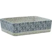 Syfax Lavabo Appoggio Grigio e Blu Rettangolare 46x35,5x13cm Vetroceramica