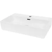 LuxeBath Lavabo Lavabo da appoggio Square, 60,5x36,5x13 cm, bianco, Vetroceramica