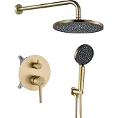 REA Set Doccia A Incasso Foster Brush Gold 25X25X150Cm
