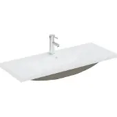 Syfax Lavabo da Incasso con Rubinetto 101x39x18 cm in Vetroceramica Bianco