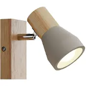 LINDBY Faretto Filiz, altezza 12 cm, legno, cemento, E14