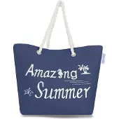 Normani Borsa da spiaggia marino / bianco
