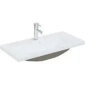 Syfax Lavabo da Incasso con Rubinetto 81x39x18 cm in Vetroceramica Bianco
