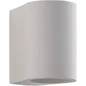 LINDBY Applique Jannes, rotondo, bianco, intonaco, G9, verniciabile