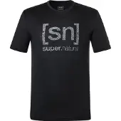 Super.natural Logo Lines Tee Maglia merino Uomo (S, nero)
