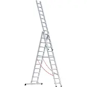 Euroline Scala multiuso in alluminio, a 3 sezioni con 3x12 pioli 3076112
