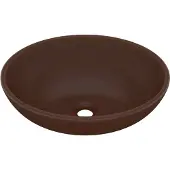 Syfax Lavandino Lusso Ovale Marrone Scuro Opaco 40x33 cm in Vetroceramica