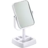 MSV Porta specchio bianco con contenitore quadrato