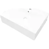 Syfax Lavello Bianco in Vetroceramica con Foro Rubinetto 60x46 cm