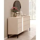 Meble Laski Cassettiera Dast 137x39,5x81cm beige con illuminazione LED