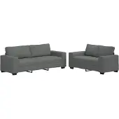 Syfax Set di Divani 2 pz con Cuscini Grigio Scuro in Tessuto