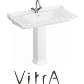 Vitra Lavabo VALARTE 80 cm con colonna lunga smalto Hygiene, bianco