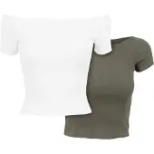 Urban Classics Maglietta A Maniche Corte Off Shoulder Rib 2 Unità