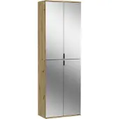 Meublorama Armadio 4 porte con specchi – Rovere chiaro – BODITE