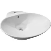 BEITZ & Walz AqvaVetroceramica lavabo da appoggio 'ovale' 610 x 495 mm bianco