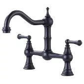 LAUFERI Rubinetto da cucina, lavabo, retrò, nero, CHESTER