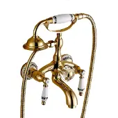 LAUFERI Miscelatore da bagno KRAN retro GOLD ottone HELLONE