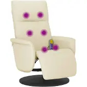 vidaXL Sedia da massaggio con poggiapiedi in Pelle finta crema