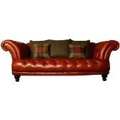 AEA Braune Leder Chesterfield Sofa Couch Polster couchen Garnitur 3 Sitzer