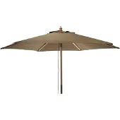 Progarden Ombrellone da giardino in legno, Ø 250 cm, marrone