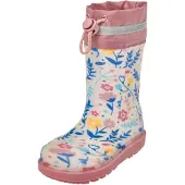 Playshoes Stivale di gomma écru / blu / curry / rosa antico