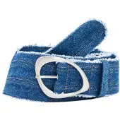 Desigual , Cintura in pelle con cuore, Cotone, Blu, 85