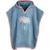 Playshoes Accappatoio 'Palmen' blu colomba / menta / lampone / bianco