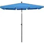 Syfax Ombrellone da Giardino con Palo 210x140 cm Azzurro