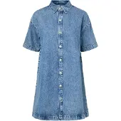 Pieces Vestito Corto A Maniche Corte Sky A-shape Denim